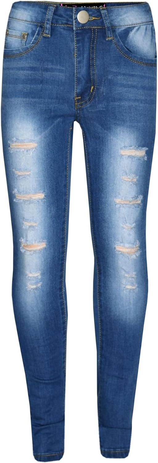 A2Z 4 Kids Jeans Lightweight Denim Ripped Pants Comfort Skinny Stretch Jeans Trendy Denim Cotton Trouser Girls Age 3-14 Years