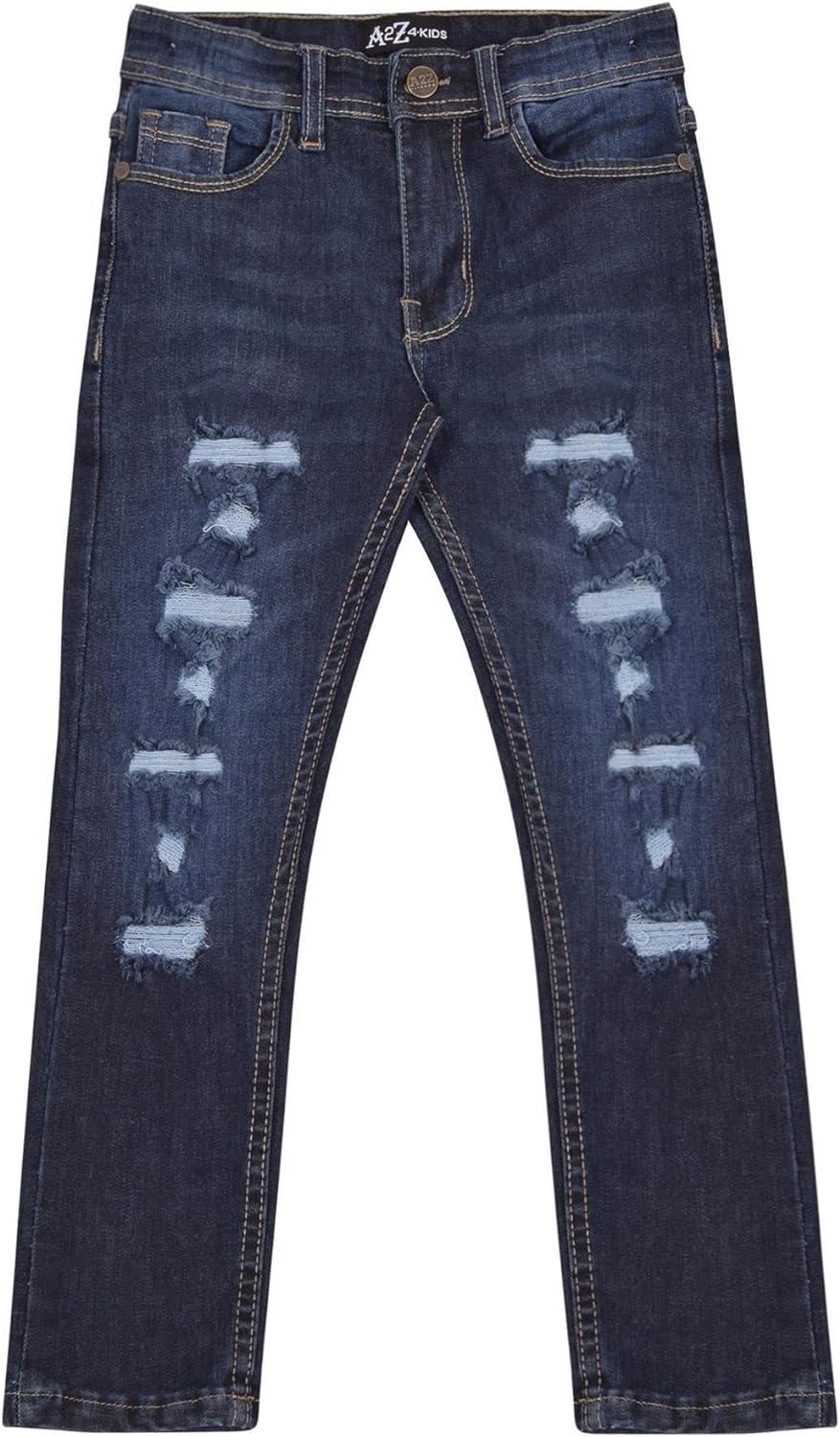 A2Z 4 Kids Dark Blue Jeans Lightweight Denim Ripped Pants Comfort Skinny Stretch Denim Cotton Trouser Girls Age 3-14 Years