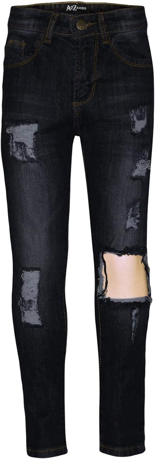 A2Z 4 Kids Jeans Lightweight Denim Ripped Pants Comfort Skinny Stretch Jeans Trendy Denim Cotton Trouser Girls Age 3-14 Years