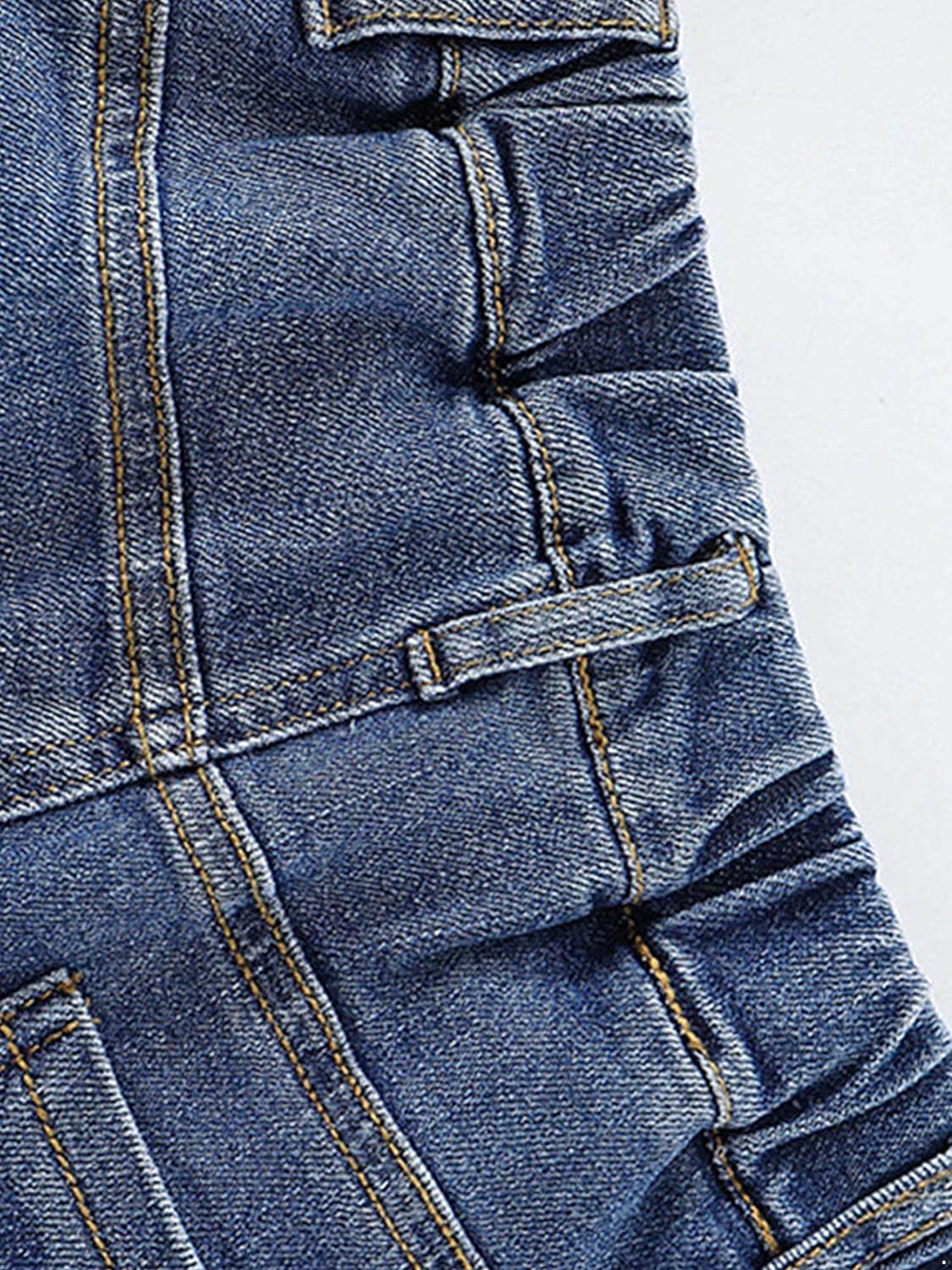 Aislor Girls Ripped Jeans Distressed Denim Pants Kids Washed Elastic Waist Straight Leg Jeans Baggy Wide-Leg Trousers
