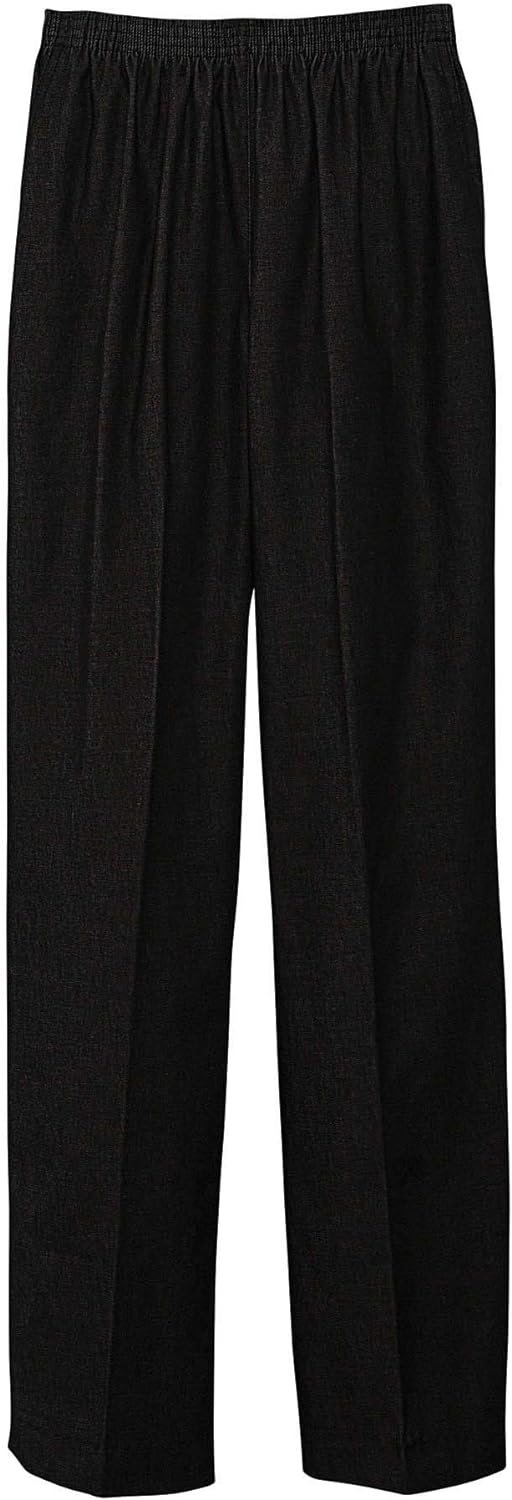 Alfred Dunner Pull-On Pants, Easy On & Off - Comfort Stretch Denim Side Pockets Casual Any Day Wear, Black, 12